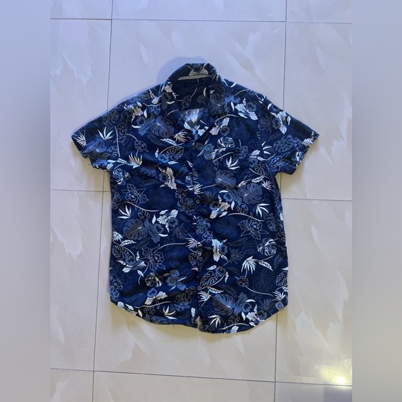 Womens Summer Tops - Blue Blouse / Shirt - Elastane - Floral - Casual Free Plane - Picture 3 of 16